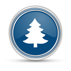 Blauer Button - Tannenbaum