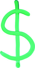 Dollar Symbol White Board Illustration