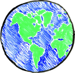 Globe Americas White Board Illustration