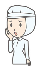 Women working in white hygiene clothing are in trouble