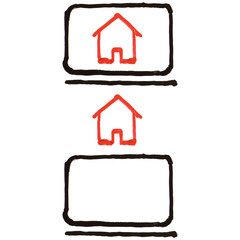 Laptop Home White Board Illustration
