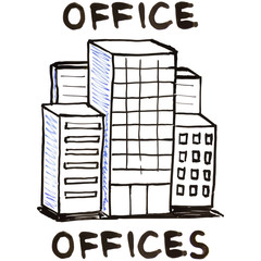 Office Building Text White Board Illustration