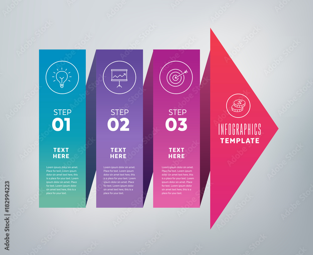 Wall mural Infographics Banners - Steps to Success