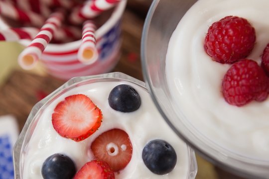 Fruit ice cream with 4th july theme