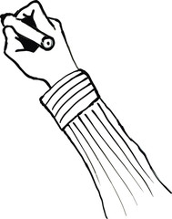 Writing Hand White Board Illustration