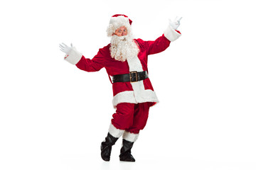 Fototapeta na wymiar Portrait of Man in Santa Claus Costume