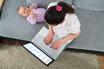 Woman Using Laptop