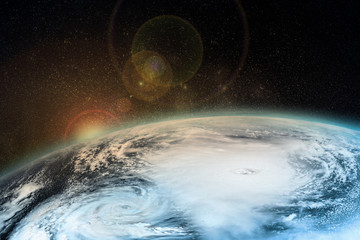 A hurricane on the Earth. Satellite view from space. Elements of this image furnished by NASA.