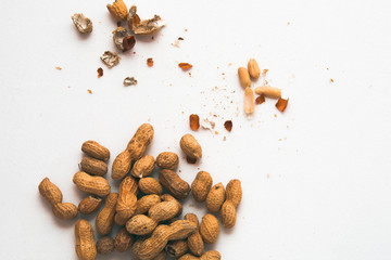 Bunch o peanuts on white background