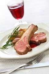 roasted rack of Lozere lamb