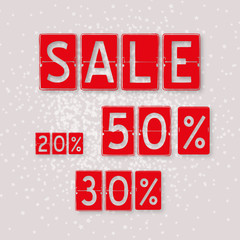 Winter Sale Schilder vor Sternhinterrgrund