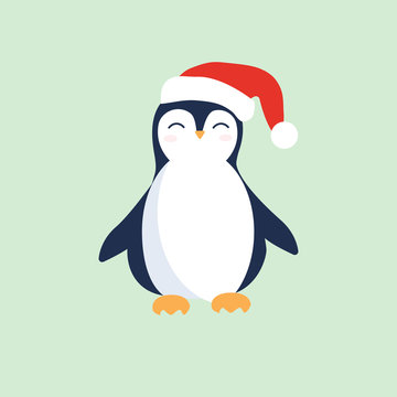 Pinguin mit Weihnachtsmütze
