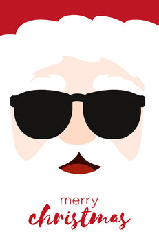 Weihnachtsmann mit Sonnenbrille - Gesicht - Merry Christmas