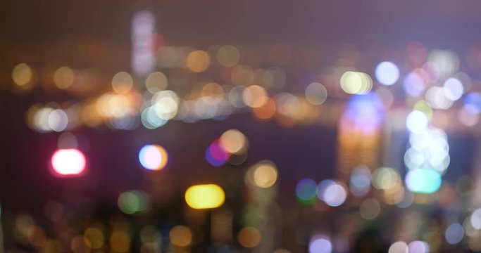 Blur of Hong Kong city at night