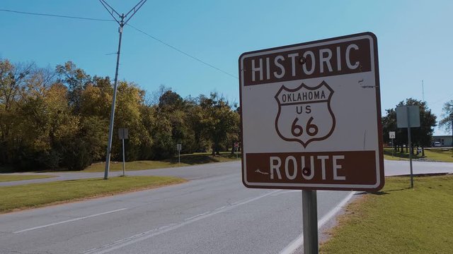 Historic Route 66 sign in Oklahoma