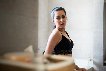 Beautiful girl in the bathroom