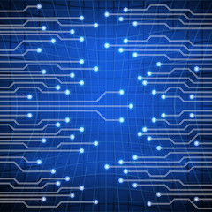 Background blue with electroschemes . The abstract image of electrical circuits used in various devices