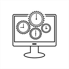 Time Management line Icon. Flat Design. Business Concept. 