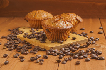 Delicious muffins and morning coffee