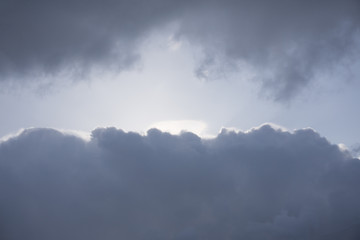 Fototapeta na wymiar Dark ominous clouds. Dramatic sky