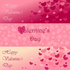 A set of templates for greeting cards, banners, backgrounds Valentines Day