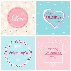 Set of valentines day card design	