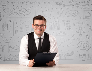 Businessman sitting at a desk