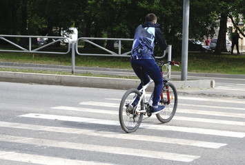 bicycles are used as transport. Cross Zebra
