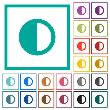 Contrast control flat color icons with quadrant frames