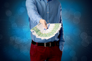 Businessman holding money