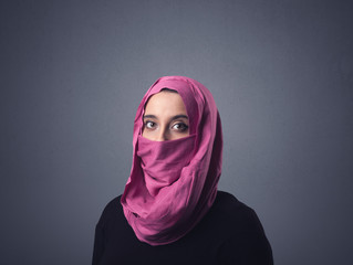 Muslim woman wearing niqab