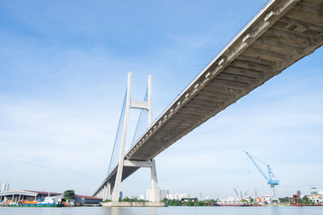 View of Ho Chi Minh City harbor from the river