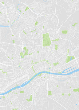 Frankfurt am Main colored vector map