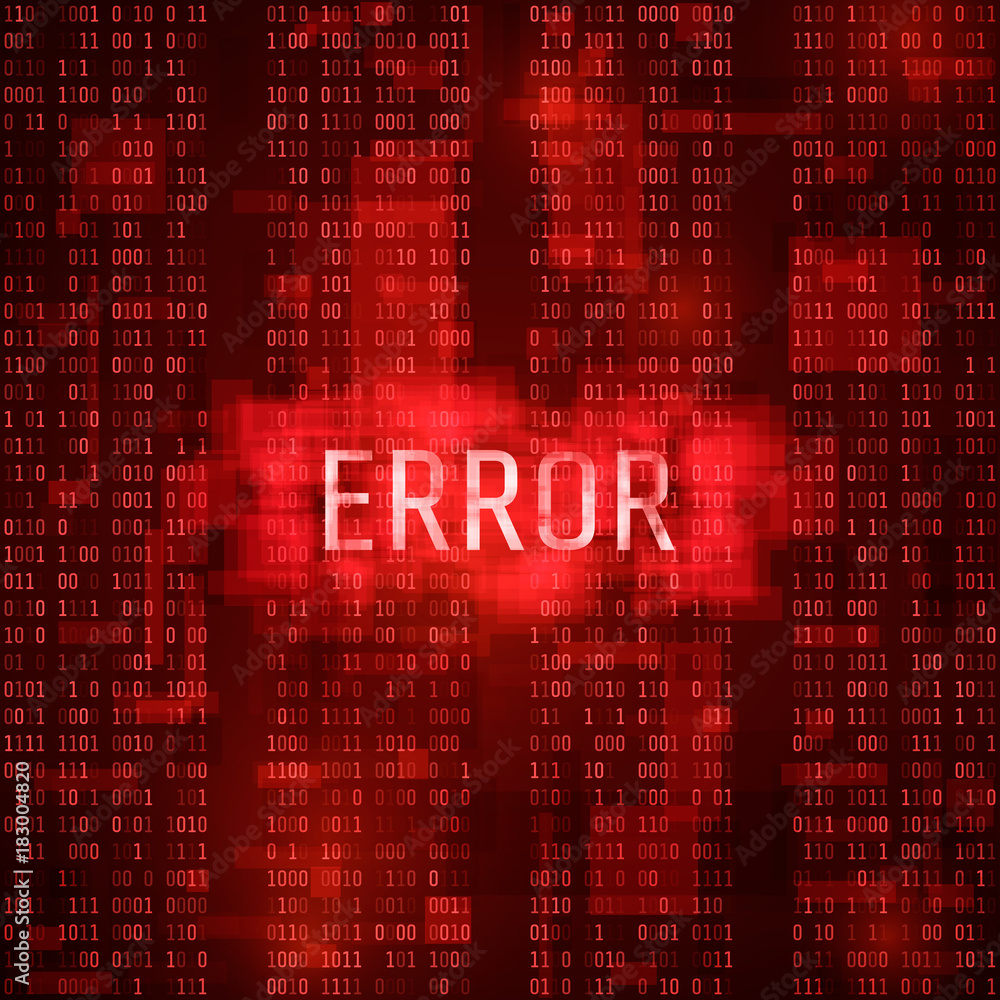 Poster alert error massage notification concept. error digital report. system hacking by hacker. vector ill