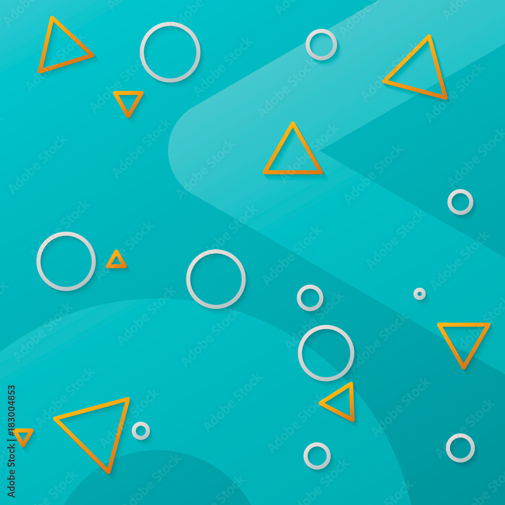 Poster geometric pattern. geometry shapes - abstruct background with triangles and circles. concept of mati