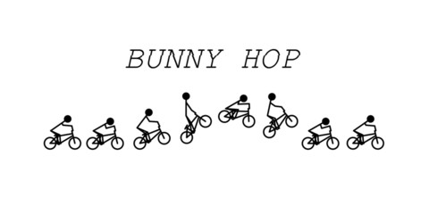 stick figure vector bunny hop bmx