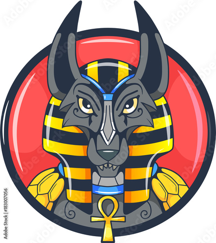 Ancient Egyptian God Anubis Vector Picture Imágenes De