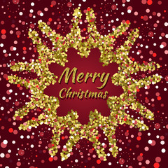 Merry Christmas background with confetti and snow