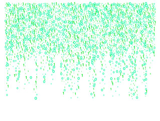 Cyber Monday Confetti. Computer Technology Background. Falling Down 1 and 0. Rain of 1 and 0. Electronic Devices, Gadgets, Internet Networking Technological Background. Cyber Monday Confetti in Green