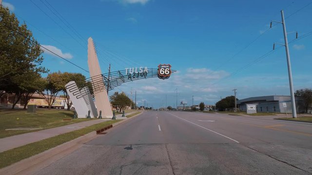 Historic Route 66 street view in Tulsa Oklahoma