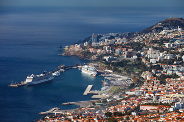 Fototapeta na wymiar Aerial view of Funchal ,Madeira Island,Portugal