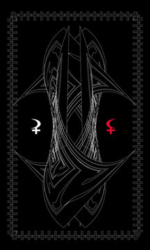 Tarot cards - back design.   Lilith and Selena
