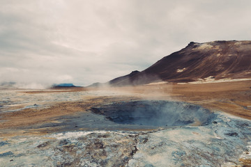 Hverir Geothermal Area In Iceland
