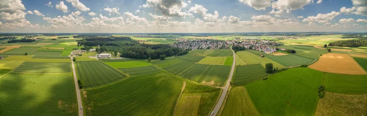 Fototapete Rund Luftaufnahme Ländlicher Raum - Panorama © reichdernatur