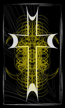 Tarot cards - back design.  Cross Templar