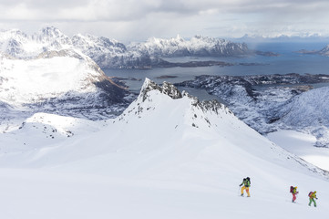 Naklejka na ściany i meble Ski touring in northern Norway