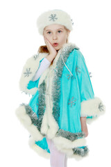 Little girl in the Snow Maiden costume