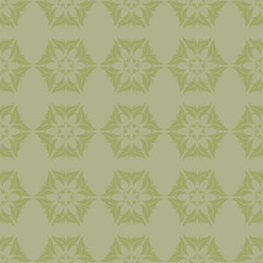 Olive green floral seamless pattern