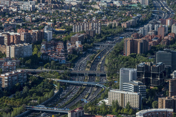 Naklejka premium Cityscape skyline view of Madrid
