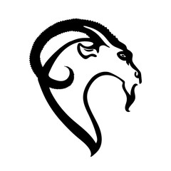 Goat head. Silhouette as logo or mascot. Vector image.